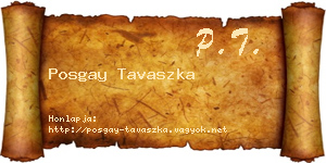 Posgay Tavaszka névjegykártya